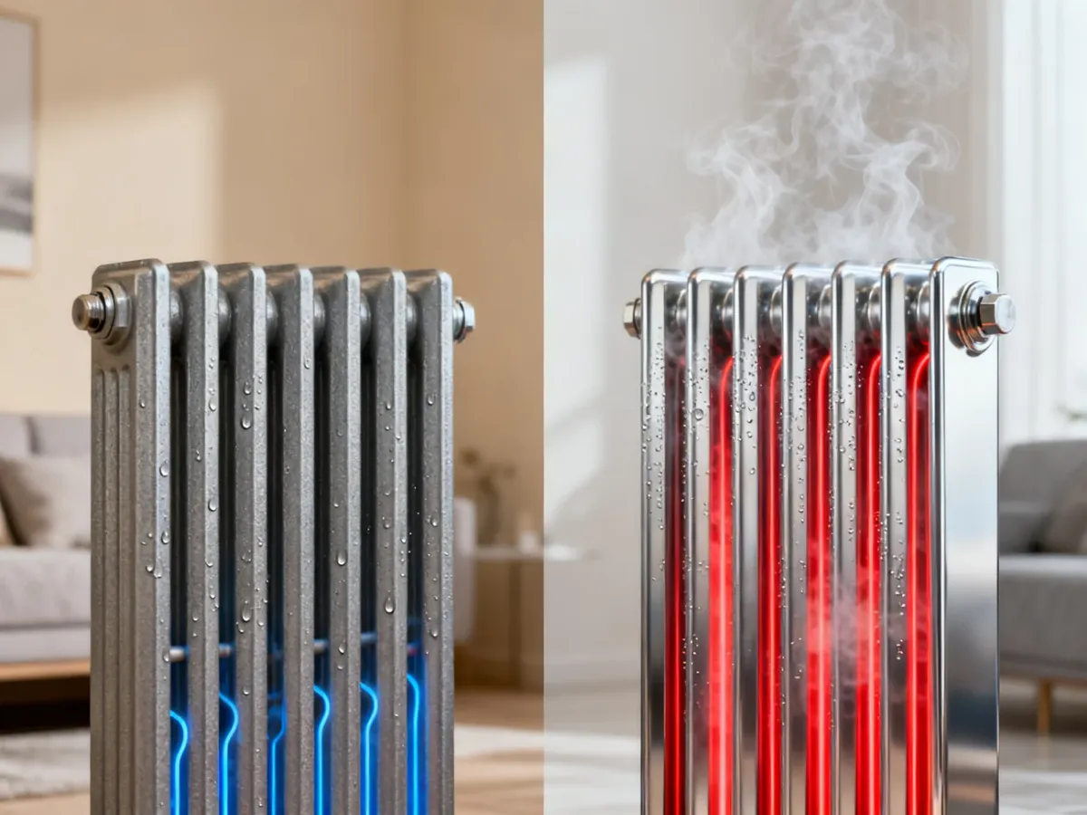 Porównanie stalowego grzejnika panelowego i aluminiowego grzejnika żeberkowego w domowej instalacji grzewczej