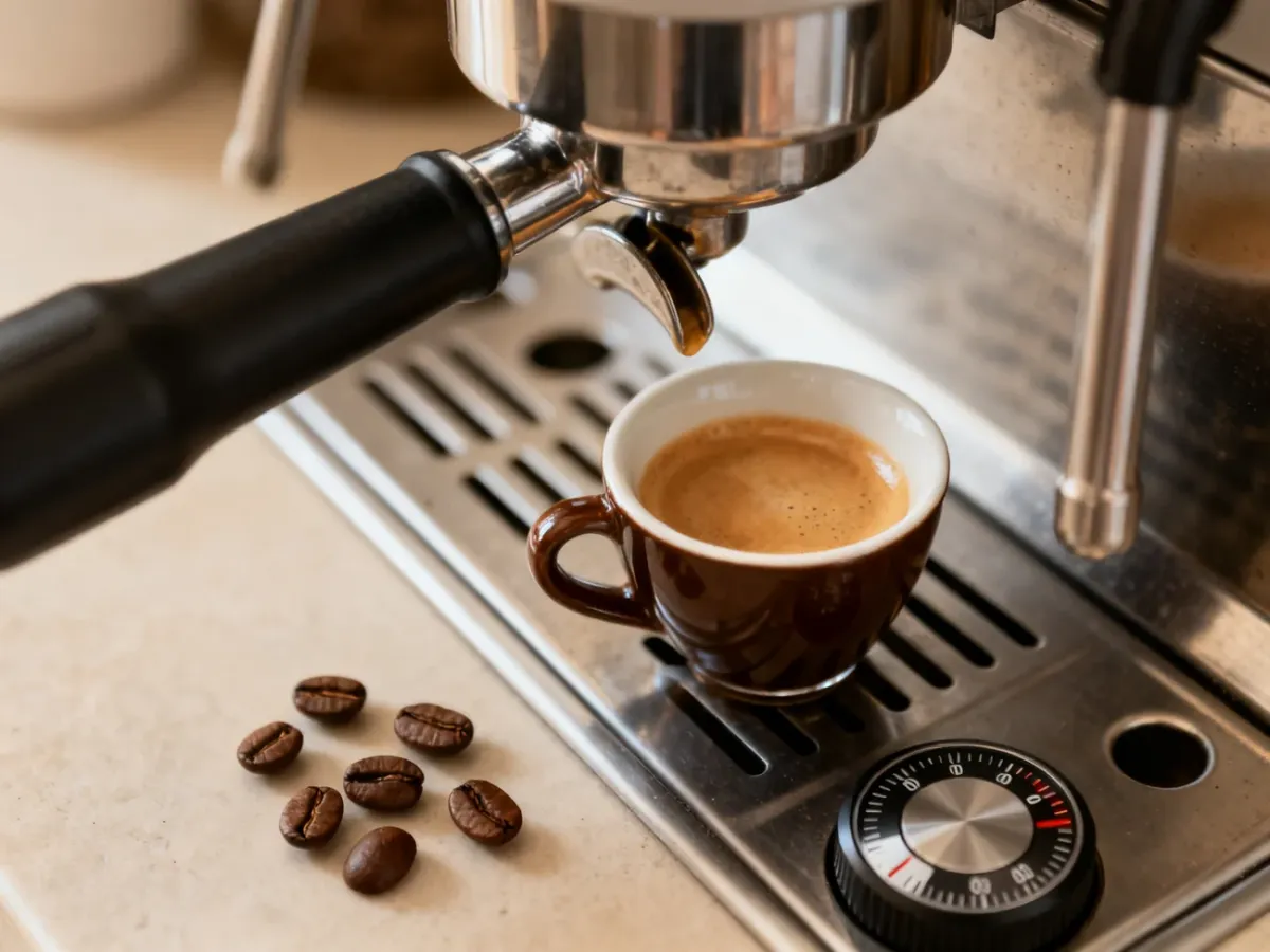 Espresso przygotowane podczas stopniowej regulacji młynka