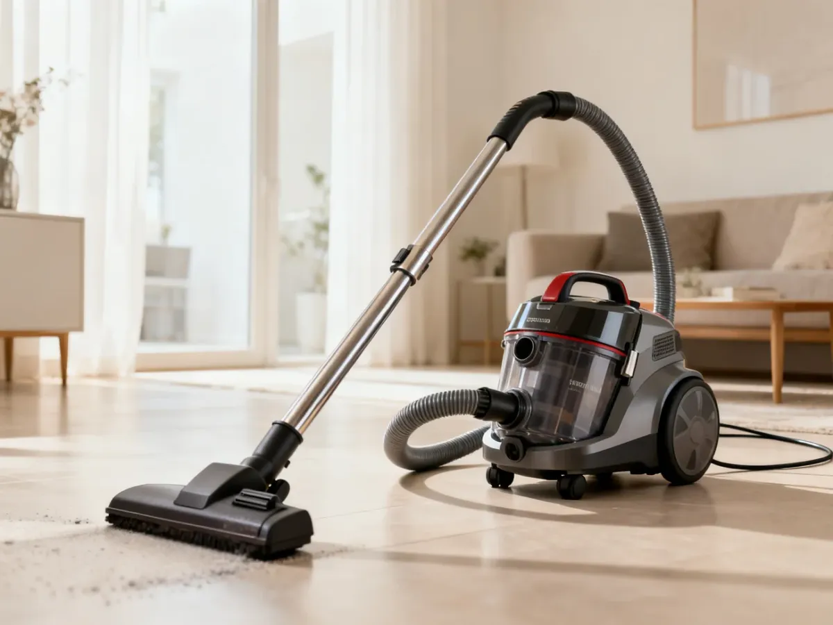 Odkurzacz Miele używany w jasnym, nowoczesnym domu