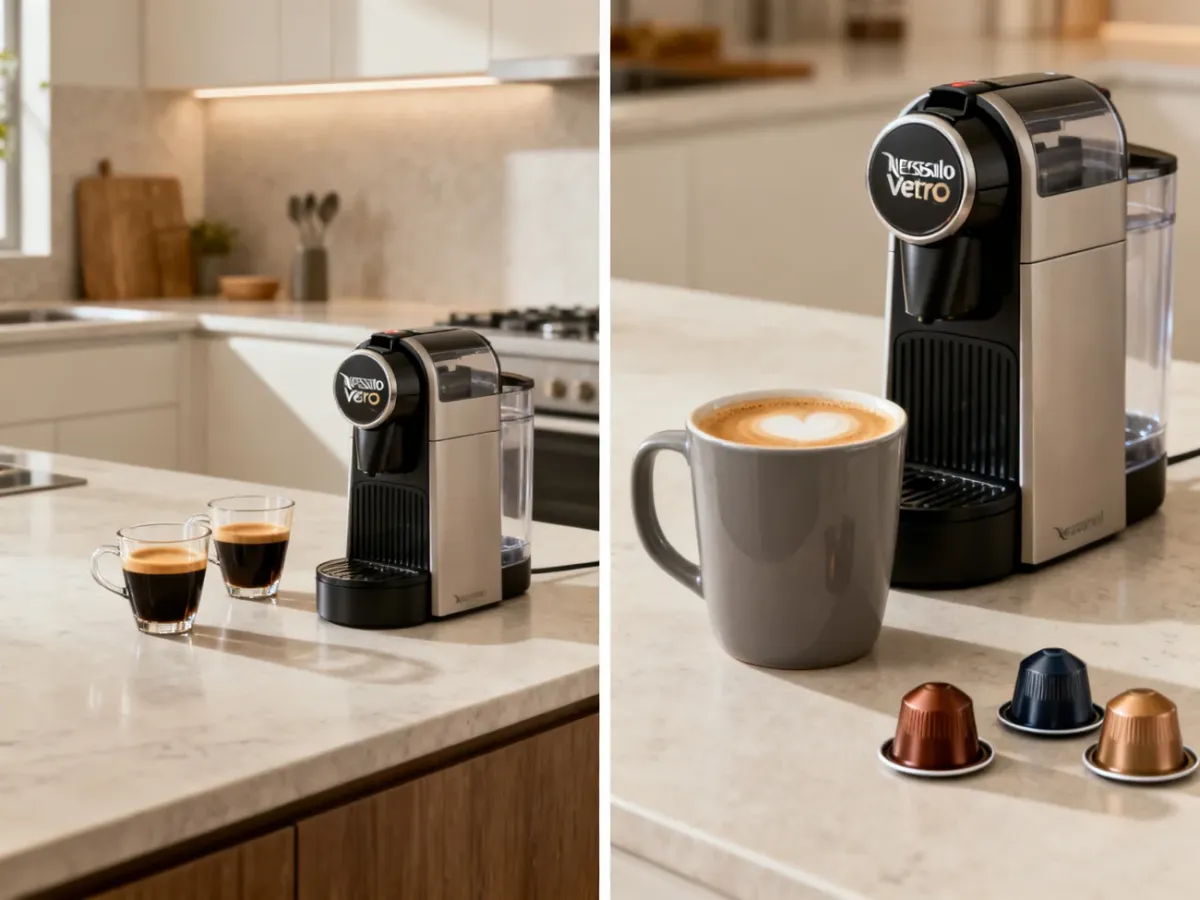 Porównanie systemów Nespresso Original i Vertuo z małymi oraz dużą kawą